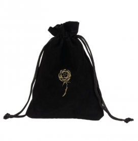 Velvet Black Rose Card Pouch